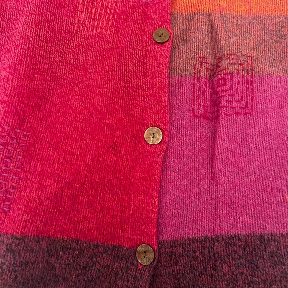 Sigrid Olsen Sport Women's Knitted Cardigan Sweater Multi Patchwork-large - Picture 3 of 5